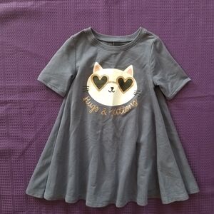 Old Navy Gray Cat Print Kids Casual Dress